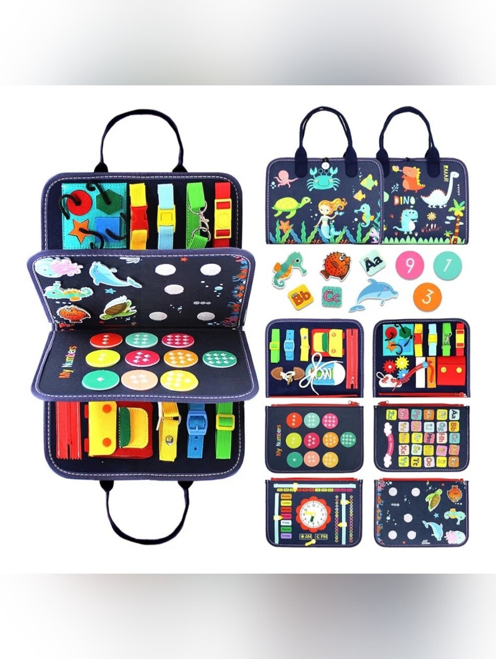 Montessori Busy Board & Busy Book for Toddlers – Sensory & Learning Toy